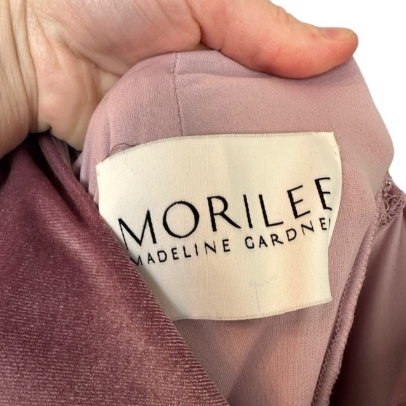 Morilee Madeline Gardner Vintage Velvet Bridesmaid Dress with V-Neckline Gown 10 - Picture 4 of 9